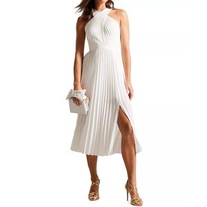 Ted Baker Loueli Cross Front Pleated Dress with Knit Bodice